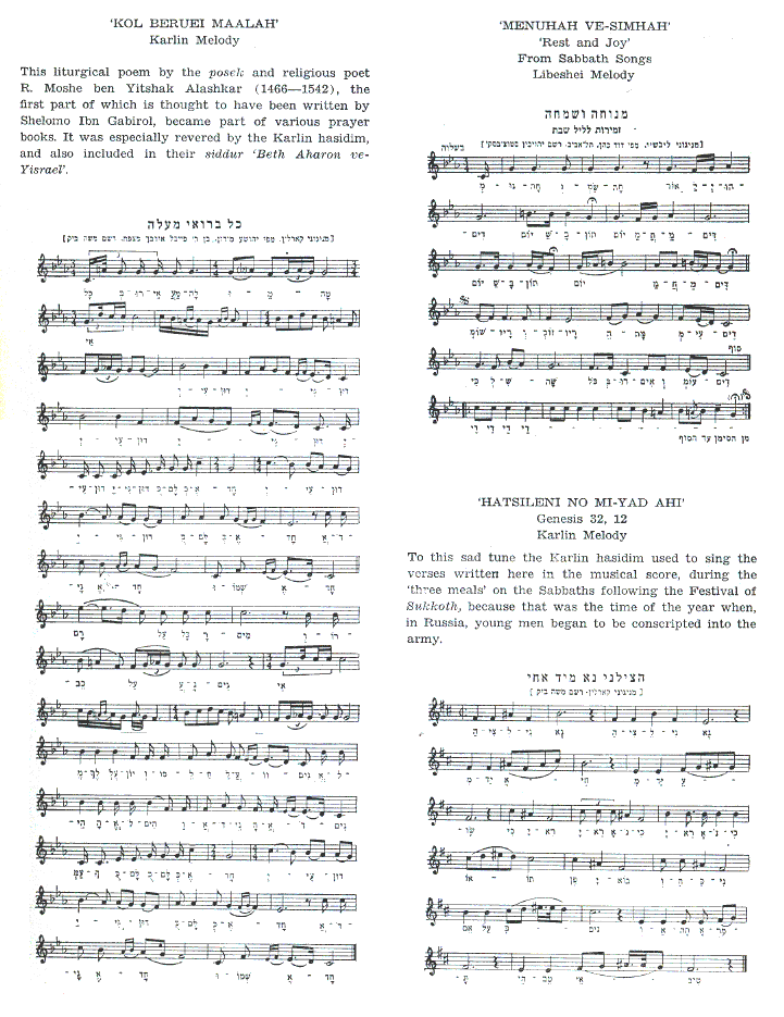 Musical scores of Hassidic melodies