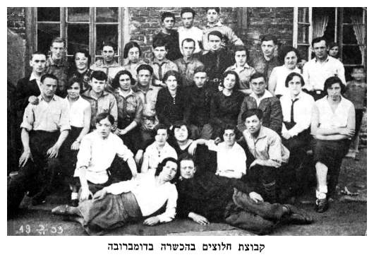A group of pioneers undergoing hachshara [training] in Dabrowa, 1933 - dab175.jpg [34 KB]