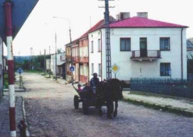 Street scene with horse and buggy