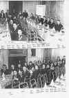Jewish Youth Movement: guests inc Servicemen around tables at Field House c1946-47 KEY