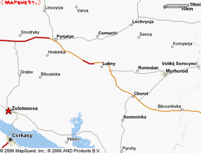 Map of Zolotonosha