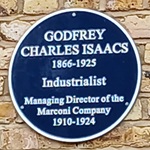 Plaque commemorating Godfrey Isaacs of Chelmsford 
