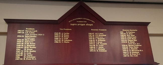 Hull Old Hebrew Congregation - plaque