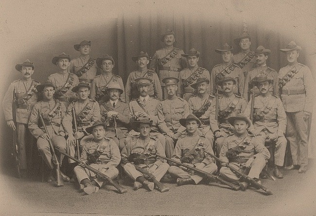 Jewish Rhodesia Reserve Volunteers. Winners of Capt. P.B.S. Wrey's Inter Section Competition, May, 1916
