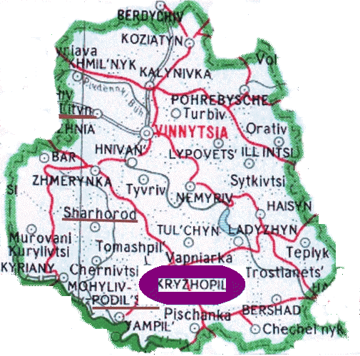 Карта украины крыжополь