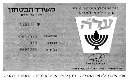A decoration given to the country's fighters - was given to Chaya for her dedicated service in the 'Haganah'