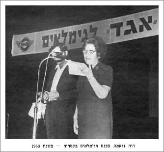 Chaya addressing a gathering of retired persons in 1968