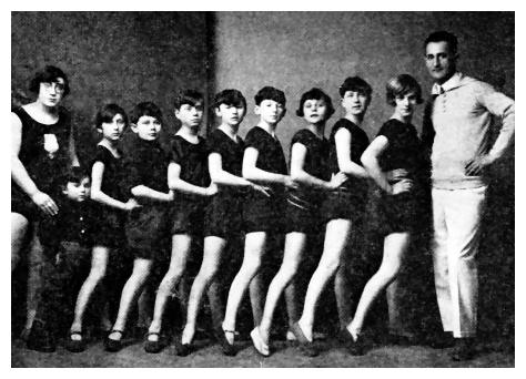 Sos594a.jpg [35 KB] - A Maccabi girl gymnastics team led by their instructor