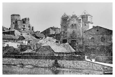 [25 KB] A view of the synagogue and the fortress (Pinkas Bendin, page 108)