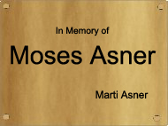 In Memory of Moses Asner