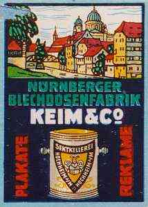 Advertising sticker of the Jewish owned cannery and printing shop Keim & Co