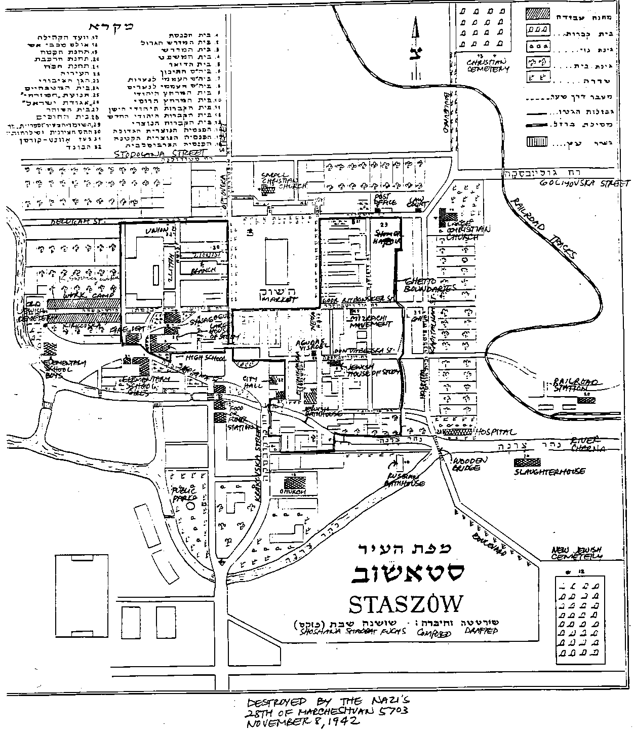 Map from the Staszow Yizkor Book