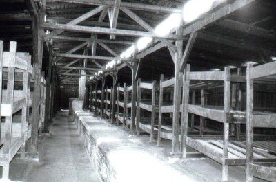 Inside of barracks at Auschwitz-Birkenau