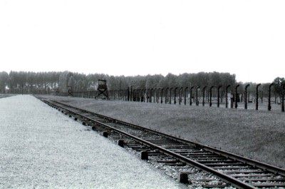 Railroad tracks leading to Auschwitz-Birkenau Camp