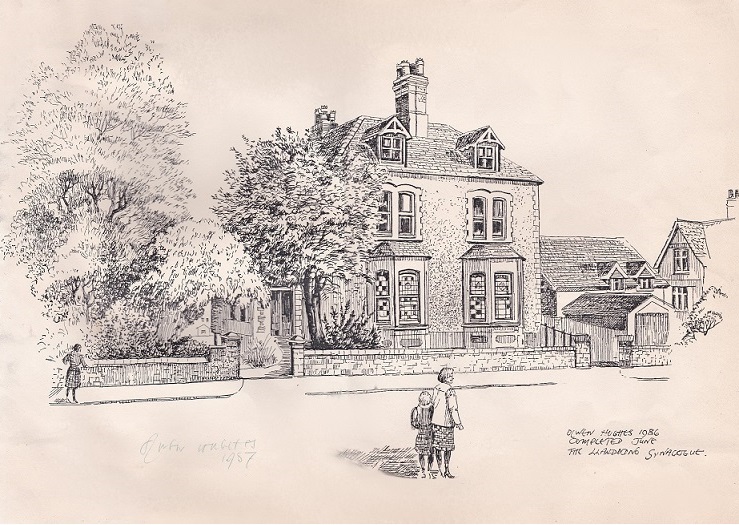 Llandudno Synagogue, sketch by Olwen Hughes