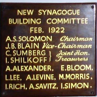 Hanley Synagogue plaque