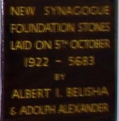 Hanley Synagogue plaque