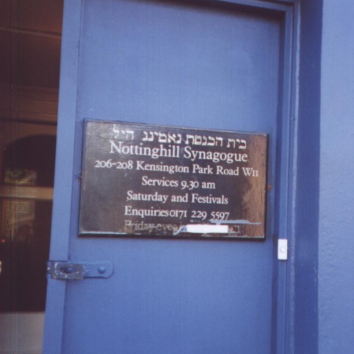 Notting Hill SynagogueNotice on door 