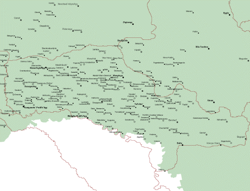 Podolia map of shtetls