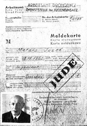 The Meldekarte (identity card) of Yozef Metzis - dro022.jpg [ KB]