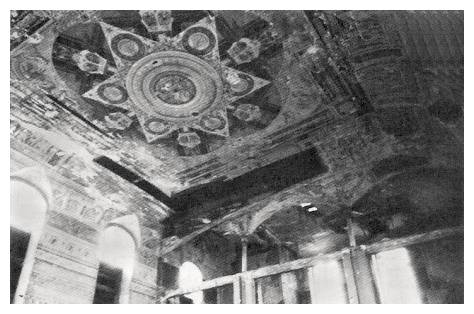 The ceiling of the Great Synagogue which was destroyed during the Holocaust
