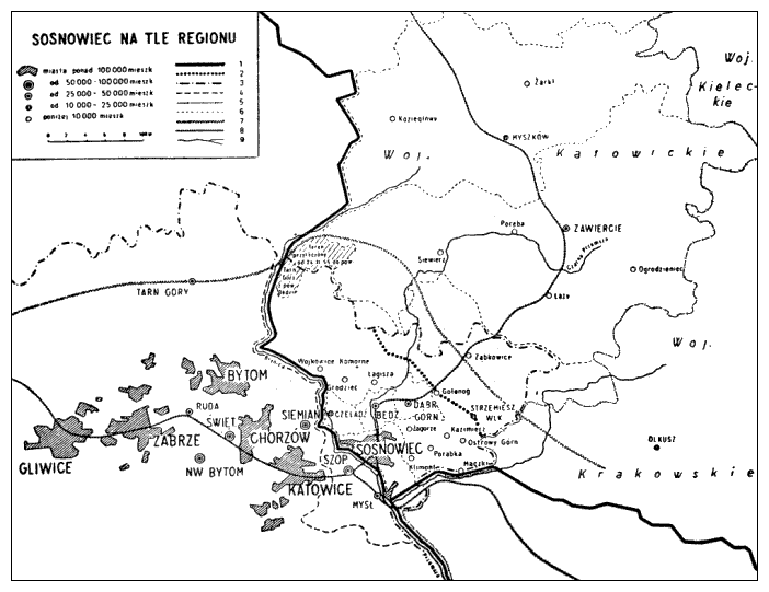 Sos013.gif [29 KB] - Map of the city of Sosnowiec and surroundings