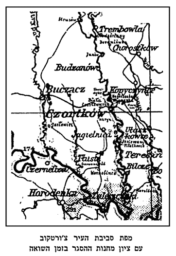 [39 KB] Map surrounding the city (Memorial book of Czortkow)