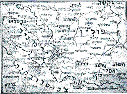 jas035.gif Map of Galicia, Poland. Jaslo in the foreground