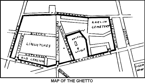 [14 KB] Map of the Ghetto - History of the Jews of Pinsk (Part One: The Holocaust)