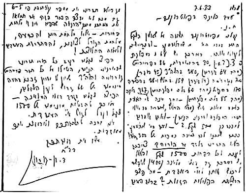 The original letter of Ben-Gurion