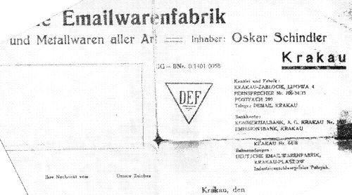 Schindler's correspondence obtained by the author 1992
