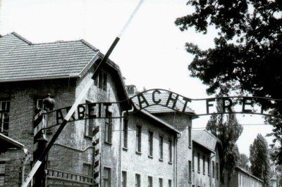 Gate sign at Auschwitz I